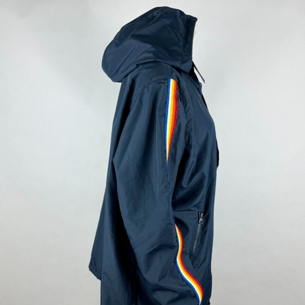 Zyia Navy Rainbow Bomber Jacket Women XXL NWT Full Zip Lined Hooded Windbreaker - Picture 4 of 13